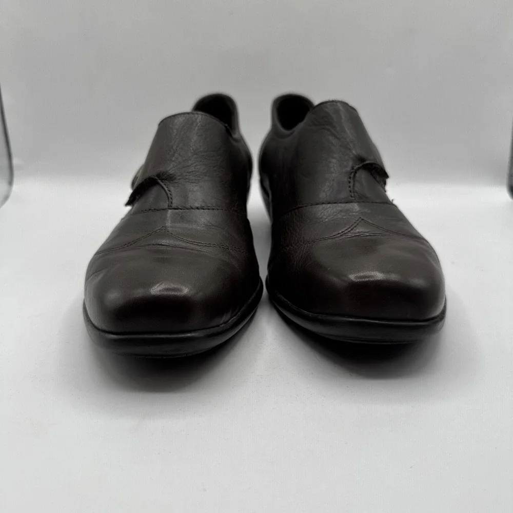 Romika Boots Womens 41‎ Casual Slip On Low Ankle Bootie Dark Brown Leather Heels